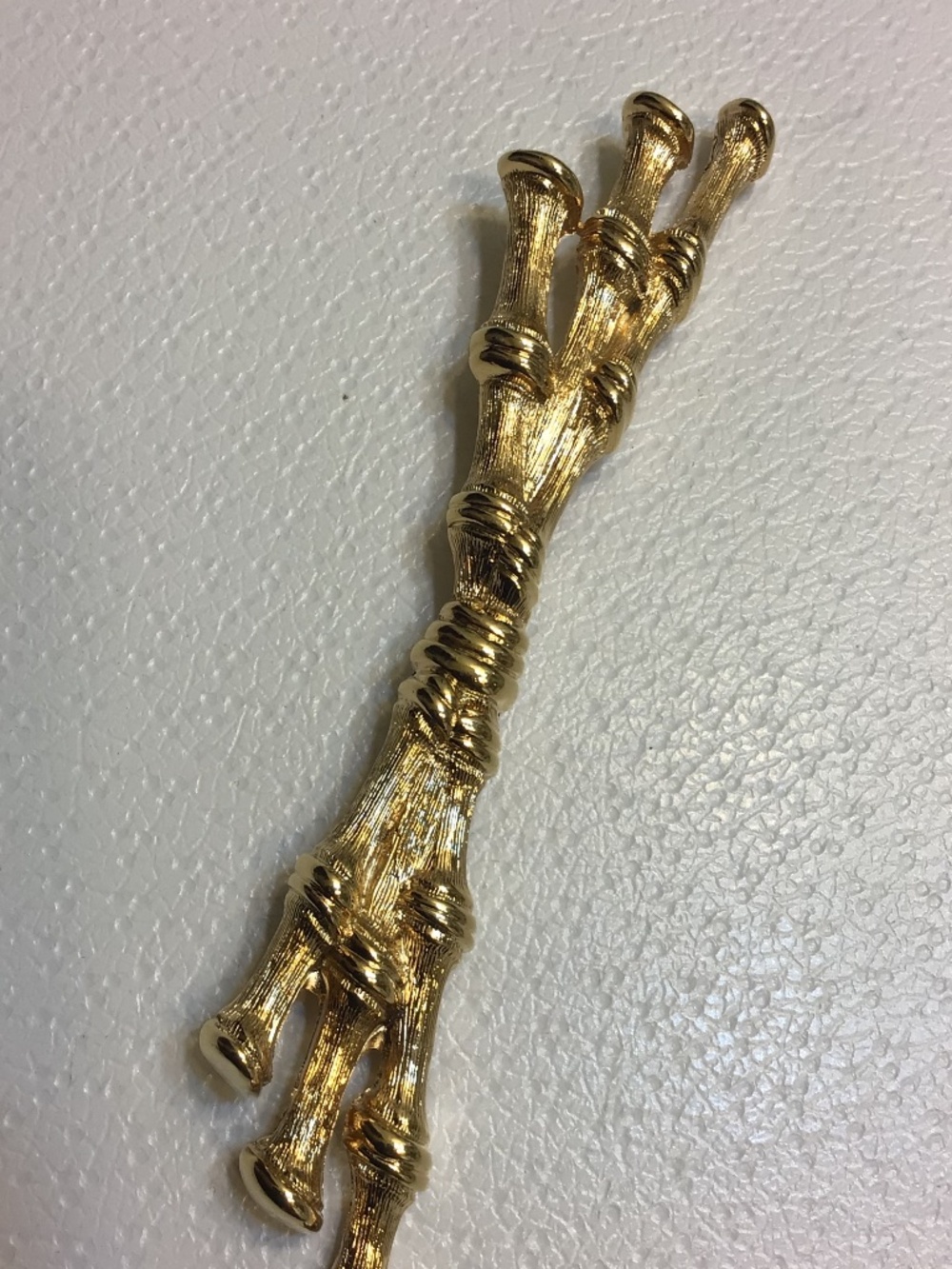 Vintage Classic Monet Gold Tone Bamboo Style Bar Brooch Pin
